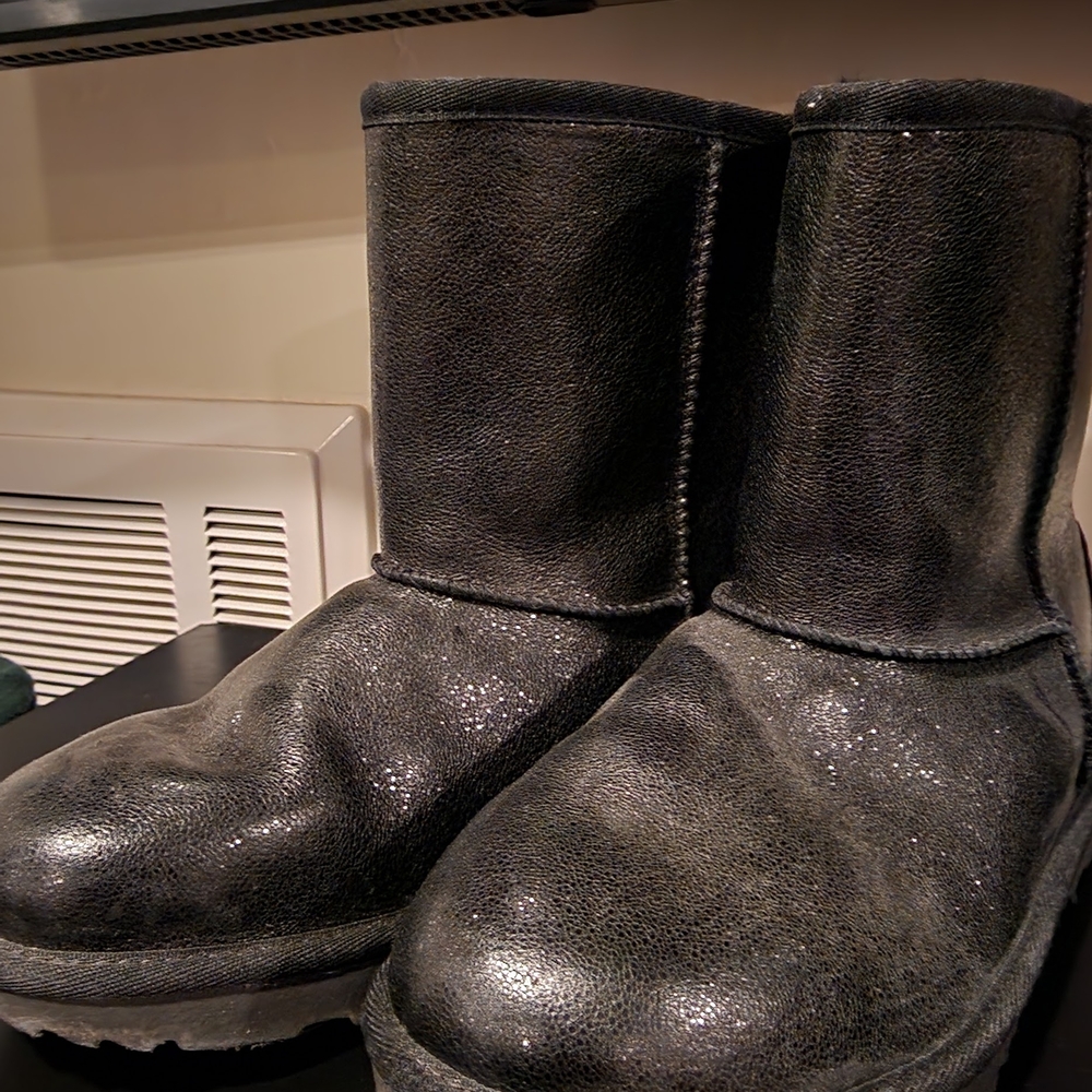 UGG Black Fleece-Lined Boots